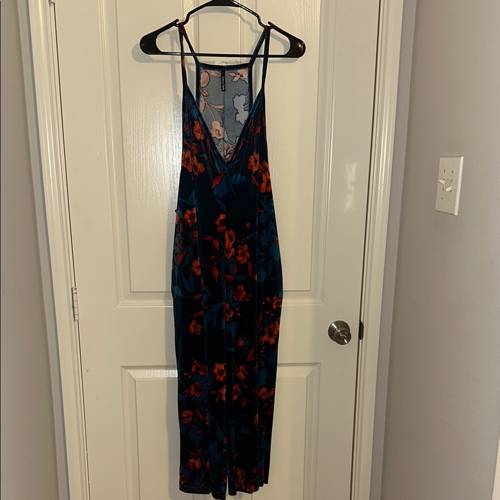Floral Blue and Red jumpsuit